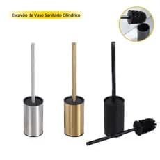 Escova de Limpeza para Sanita e Casa de Banho em Aço Inoxidável 304, com Base, Escova Moderna para Casa de Banho