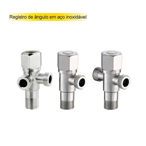 Registro de ângulo multifuncional em aço inoxidável - Acessório para banheiro