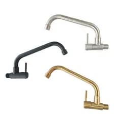 Torneira de Cozinha Monocomando para Água Fria, de Parede, em Aço Inoxidável 304