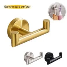 Gancho de metal para banheiro para perfurar, gancho de parede para banheiro em aço inoxidável