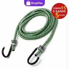 Estique Liga Elástico Ganchos de Ferro Bagageiro Moto Bike MultiUso (Unidade) 1,5mt  2,0mt  3,0mt