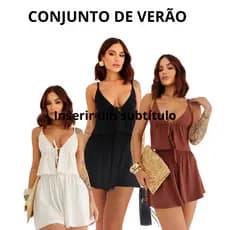 Conjunto Feminino Curto de Short Regata de Verão Soltinho com Bata Viscolycra
