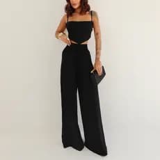 calça pantalona calça confortavel calça Feminina Cintura Alta Elegante Soltinha em Malha Viscolycra