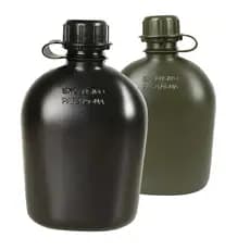 Kit - Cantil Militar 900 Ml E Porta Cantil Para Cinto Cor Preto e Verde