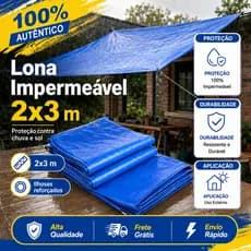 Lona de Polietileno Reforçada 3x2m - Cobertura para Piscina, Barraca, Telhado e Proteção Contra Chuva