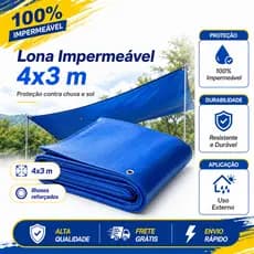 ona Azul Impermeável 3x4m - Para Piscina, Barraca, Camping e Cobertura Resistente à Chuva