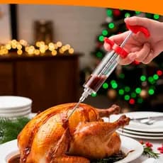 Seringa Culinária Injetora Queima Natal Temperos Molhos Carnes Marinada Inox