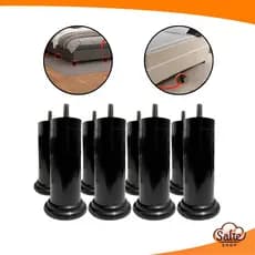 Kit 4 a 12 Pés Cama Box De 12cm Universal Com Parafuso Pezinho Plástico Reforçado Mais Altura