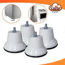 Kit 4 Pés Para Fogão Geladeira Branco Suporte Base Com Rodinha Salte Oficial