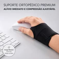 Munhequeira Ortopédica Ajustável Compressão Pulso Tendinite LER Bilateral Alívio Dor Academia Premium