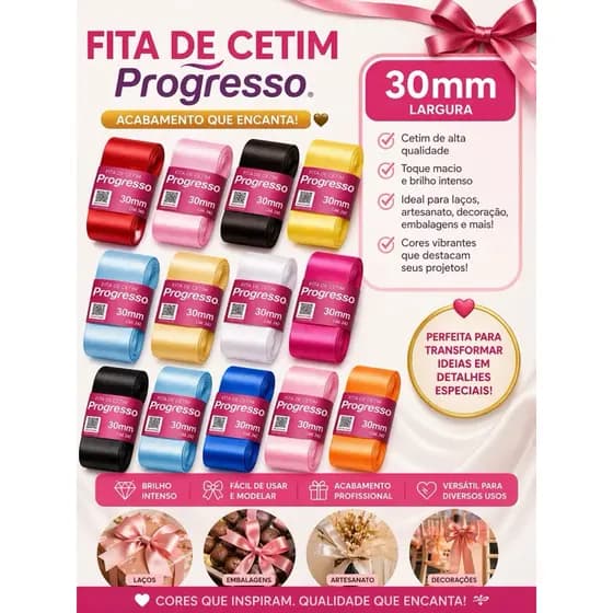 FITAS DE CETIM 30mm C/10mts