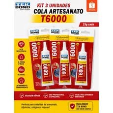 Cola TEK BOND T6000 - 25g Alta fixação 1 e kit com 3