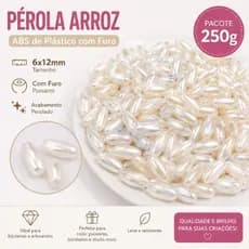 PEROLA ARROZ ABS 6X12MM C/ FURO 250 G