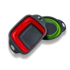 kit 2 Escorredor Alimentos e Utensílios Cozinha Retrátil Silicone  Enviaremos cores sortidas