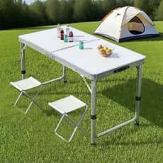 Mesa Dobrável Portátil Vira Maleta Camping Praia 120x60cm Premium