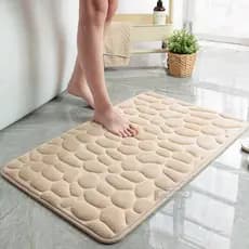 Tapete de banheiro decoração em relevo de paralelepípedos  emchão lavatório banheira