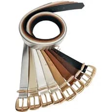 Cinto Feminino Fivela e Passantes Dourados Tendência