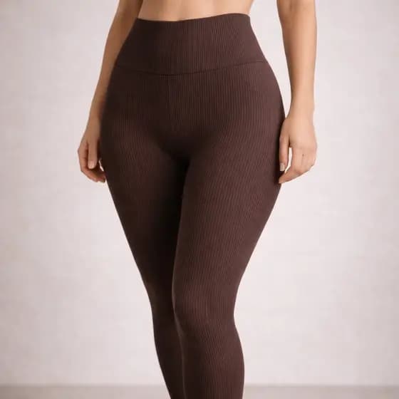 Legging Fitness Canelada Poliamida Cintura Alta Zero Transparência Academia Treino