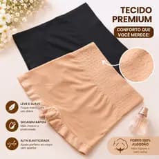 Short Cinta Modeladora Feminina com Alta Compressão Sem Costura Reduz Medidas Não Marca
