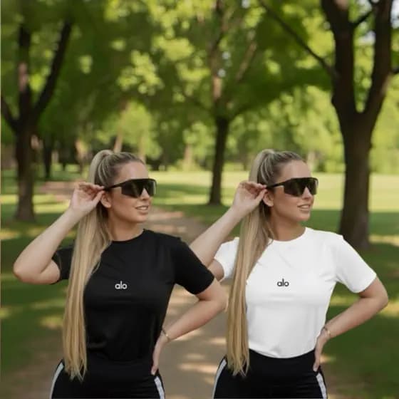 Kit 2 Camiseta Feminina Estampada Ola Yoga 100% Algodão Camisa Para Caminhada Envio Imediato