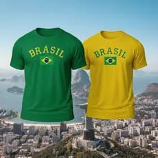 Kit 2 Camiseta Masculina Dry Fit Brasil Torcida Unissex Tecido Leve Brasil Copa Do Mundo 2026
