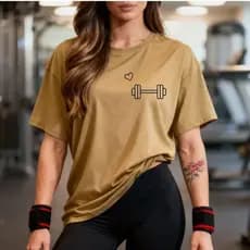 Blusão Tshirt Oversized 100% Algodão Camiseta Feminina Gym Treino Academia Fitness