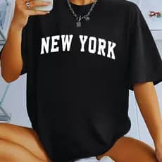 Camisa feminina New York Oversized Streetwear Brooklyn Lançamento Camiseta 100% Algodão