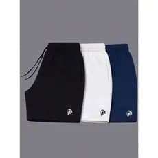 Kit 3 Shorts Lion Basico Bermuda Tactel Elastano Dry-Fit Verão Trenos Academia Ciclismo Leve Confortavel
