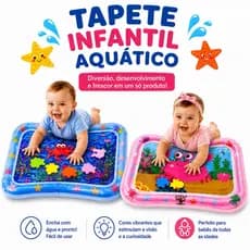 Tapete de Água para Bebê Inflável Sensorial Infantil Brinquedo Educativo Estimulação Coordenação Motora Menino Menina