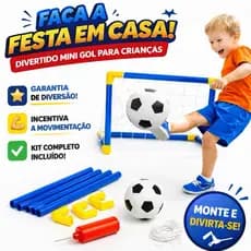 Golzinho Infantil Kit Completo Trave Futebol com Rede Bola e Bomba Fácil Montagem Brinquedo Criança