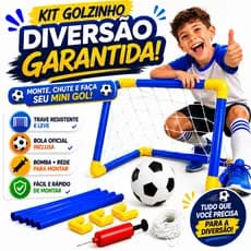 Kit Golzinho Infantil Completo Futebol Criança com Rede Bola e Bomba Trave Fácil Montagem