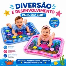 Tapete de Atividades Bebê Inflável Água Sensorial Desenvolvimento Motor Menino Menina