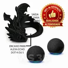 Suporte Para Alexa Echo Dot 4 E 5 Dragão