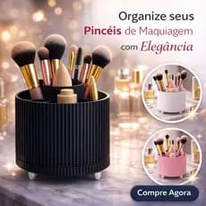 💄 Organizador de Maquiagem Giratório 360º Premium – Porta Pincéis, Batons e Cosméticos