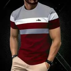 Camiseta Masculina Com Design De Painel Contrastante Streetwear Casual Manga Curta Top Masculino Moda Gráfica