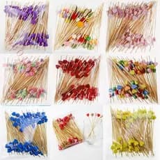100 Peças 12cm Palitos De Bambu Em Forma De Coração Buffet De Frutas Cupcake Garfo Salada Sobremesa Sanduíche Dente