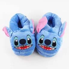 [Enviado em 24 horas]27cm Lilo E Stitch Plush Slippers Azul Alienígena De Inverno Quente Para Adolescentes Adultos