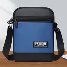 Bolsa transversal Pochete Masculina Azul Impermeável Tecido Oxford