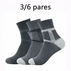Kit 3/6/9 Pares de Meias 40-46 de Cano Alto Escuras Cinza escuro, Preto, Azul escuro ou Cinza