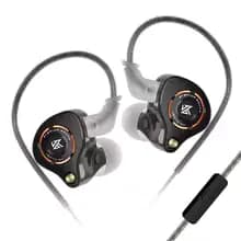 Fone KZ Eldar 3.5mm Preto com Microfone, Fone Profissional de Palco, com graves