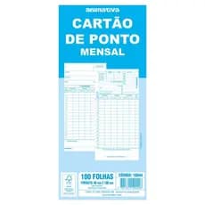 Cartão De Ponto Mensal 100 Folhas Controle Funcionários Empresa RH Relógio De Ponto