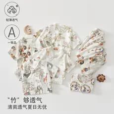 Roupas de bebê roupas de bebê classe a divisão terno verão Shorts de manga curta roupas de bebê estilo gaze Anyang roupa