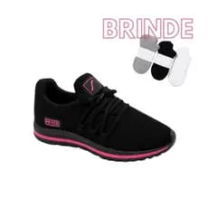 Kit Tênis + Meia Feminino Confortável Casual e Academia Envio Imediato