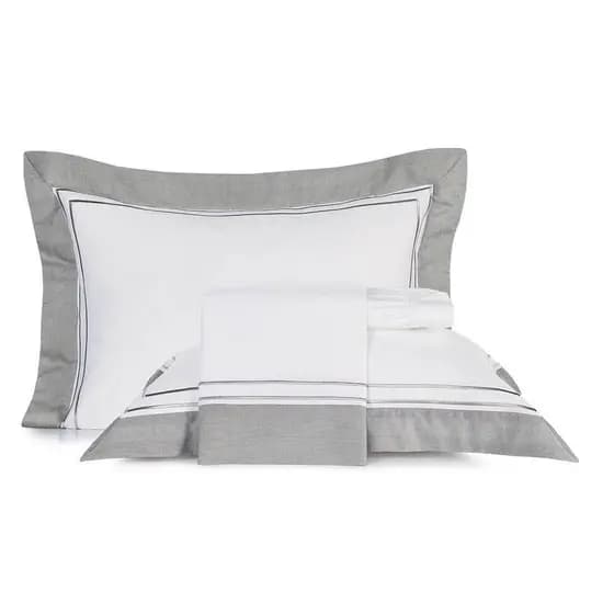 Jogo de Cama Casal 4 Peças Altenburg Cetim 300 Fios Essential Cinza