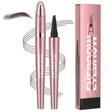 Nova Caneta de Microblading para Sobrancelhas, Lápis de Sobrancelha 3D à Prova d'Água com 4 Pontas Aprimoradas, Caneta d