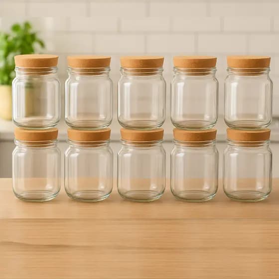 Kit 10 Potes de Vidro 200ml Tempero Doces Geleias Mel
