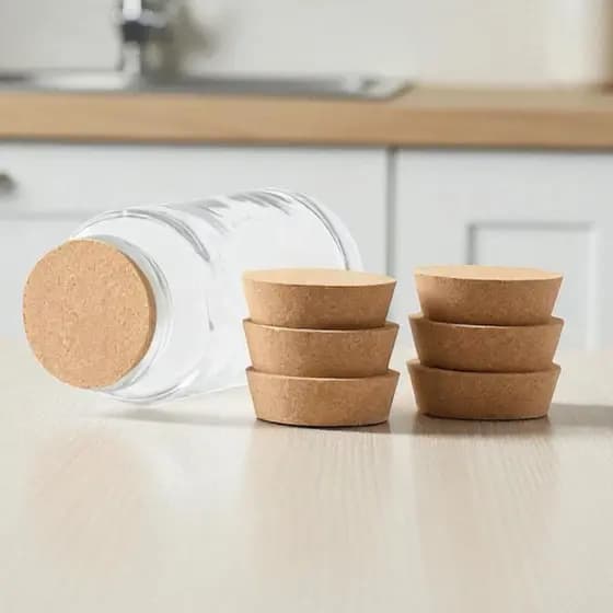 Rolha Tampa Cortiça 20 x 58 x 48 mm | 63mm Rolha P/ Potes de Vidro