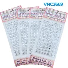 ADESIVO MINI ESPELHO 7MM _ 4 CARTELAS COM 84 STRASS CADA CRISTAL
