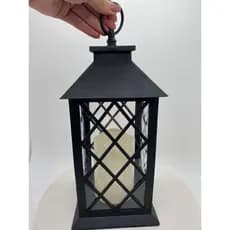 LUMINÁRIA LANTERNA RETRO DECORATIVA COM VELA DE LED 30CM