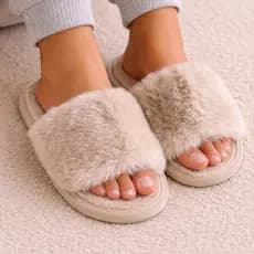 Sandália Pantufa de Pelúcia Premium Descanso Para os Pés